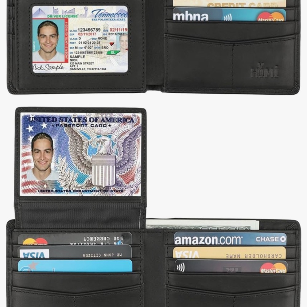 NEW Black Leather Wallet for Men